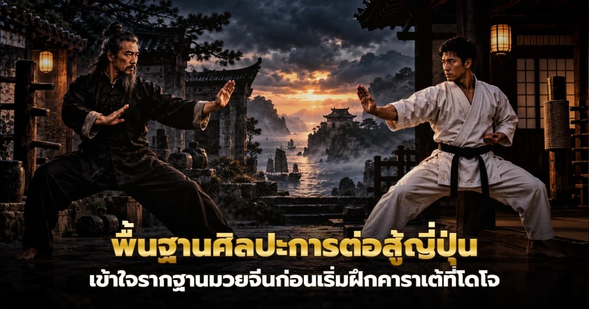 นักเรียนคาราเต้ยืนท่าพื้นฐานในโดโจ