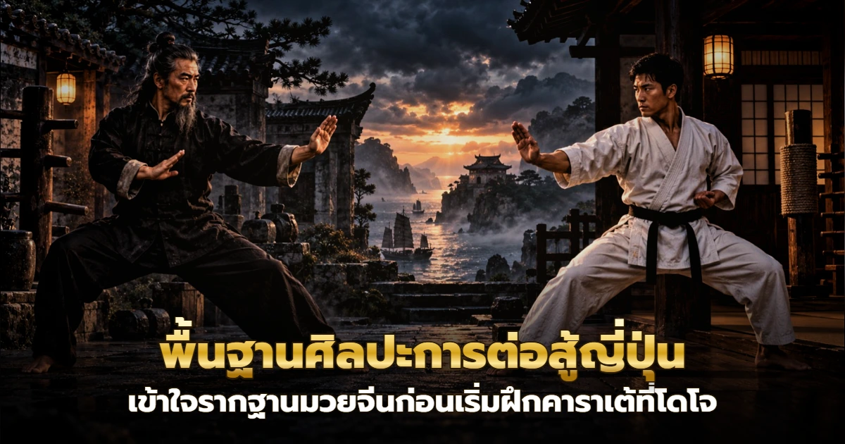 นักเรียนคาราเต้ยืนท่าพื้นฐานในโดโจ